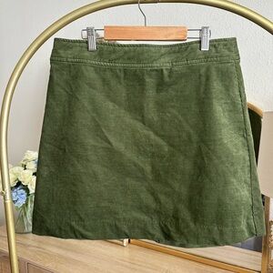J. Crew Forest Green A-Line Corduroy Skirt